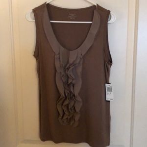 Brown sleeveless blouse